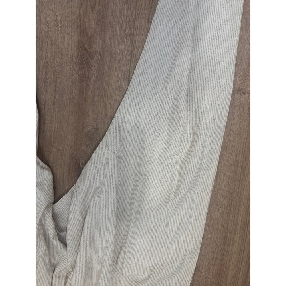 Jaded Gypsy Striped Linen Harem Pants Cream Grey Drop Crotch Boho Tapered Leg L - Picture 5 of 5